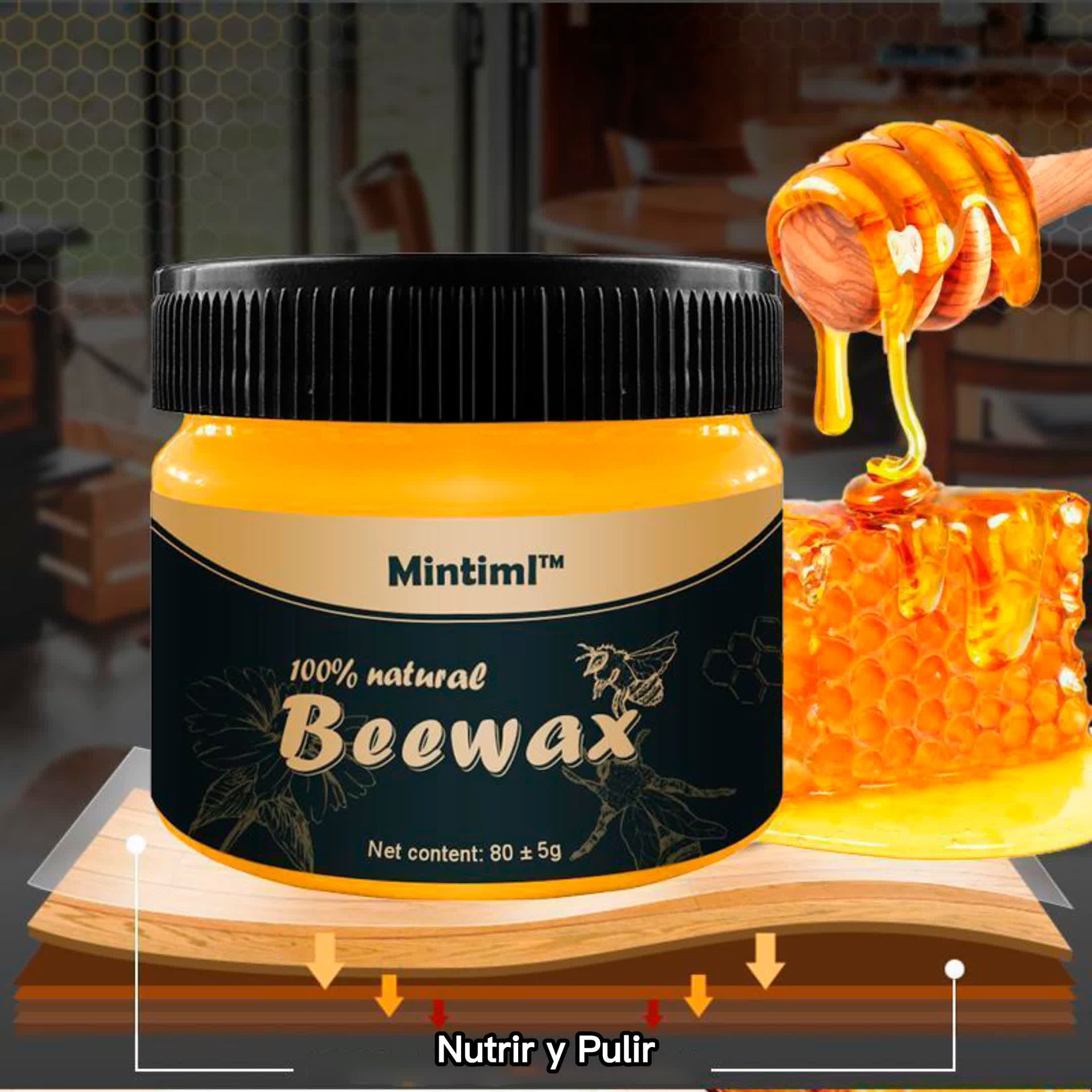 80g Beewax polaco crema miel cera jabón proteger muebles de madera  mantenimiento Ndcxsfigh Nuevos Originales